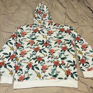 Hoodie, xl, white/peach/green
